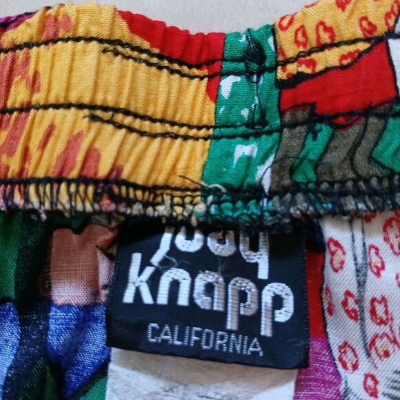 Judy Knapp Vintage Silver Brocade Pants Womens Size S High Waist Made in USA - Picture 3 of 8